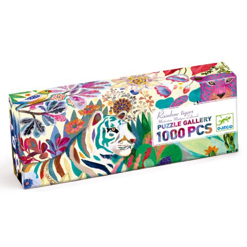 Művész puzzle - Szivárványos tigrisek, 1000 db-os - Rainbow Tigers