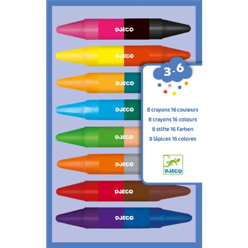 8 duplavégű zsírkréta - 8 twins crayons