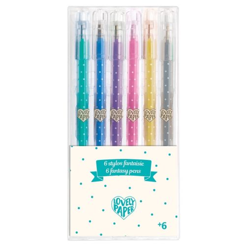 6 géltoll - 6 glitter gel pens