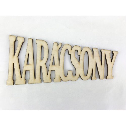 Natúr fa - "KARÁCSONY" trapéz felirat 15cm