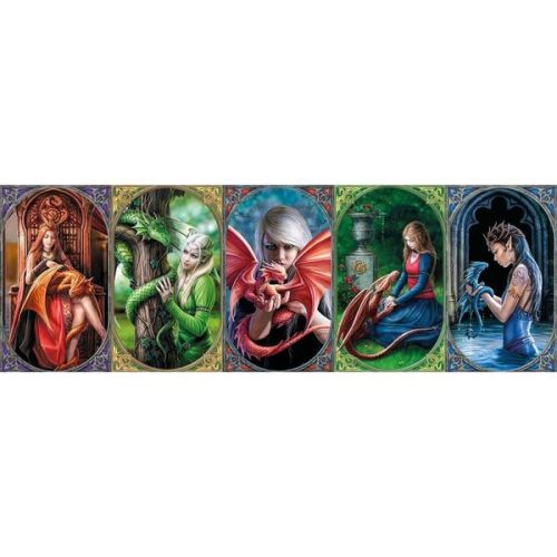 Anne Stokes Collection - Dragon Friendship 1000 db-os panoráma puzzle - Clementoni