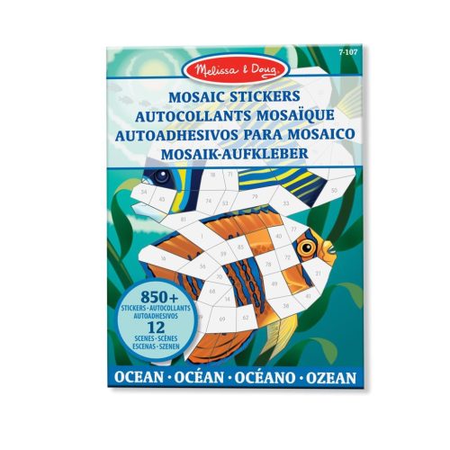 Melissa & Doug kreatív játék, mozaik matrica füzet, óceán