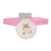 BEAR előke hosszú ujjal, macis mintával, pvc/textil PINK