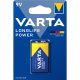 Elem 9V 6LR61 Longlife Power 1 db/csomag, Varta 