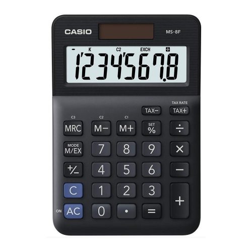 Számológép asztali 8 digit nagy, döntött kijelző Casio MS 8 F fekete