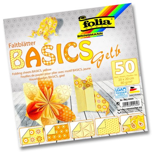 Origami FOLIA BASICS 20X20 SÁRGA