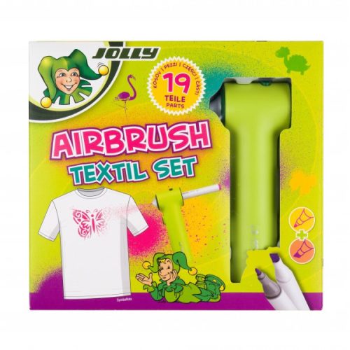 Textilfilc JOLLY AIRBRUSH-szett 12 db-os kétvégű filckészlet, sablonok USB kábel 4446-0015