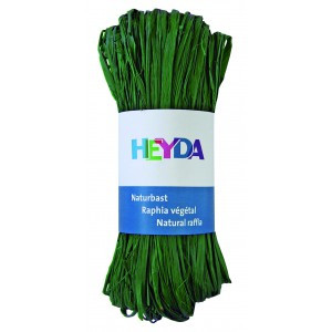 Raffia HEYDA 50g természetes anyagból sötétzöld