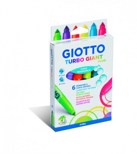 Filckészlet 6-os Giotto Turbo Giant neon kúpos heggyel (új)