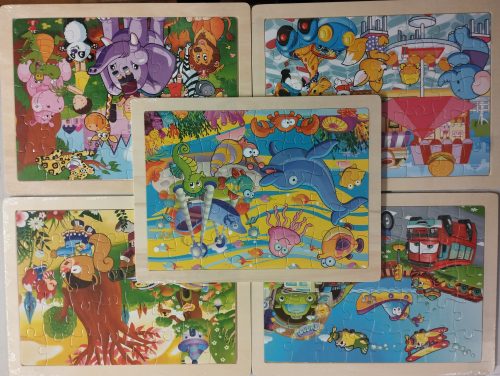 Fa puzzle mesés 30x22cm többféle 