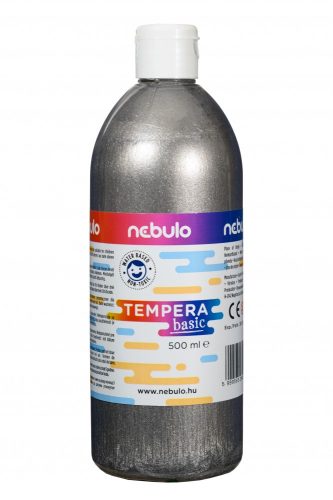 Tempera festék, 500 ml-es, ezüst, Nebulo