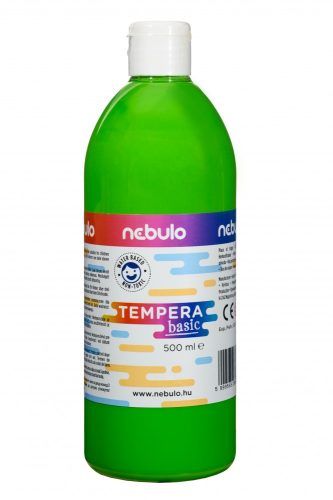 Tempera festék, 500 ml-es, világoszöld, Nebulo