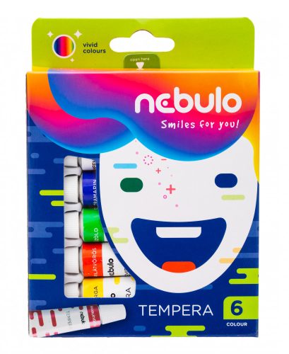 Tempera készlet, 12 ml-es, 6 színes, Nebulo